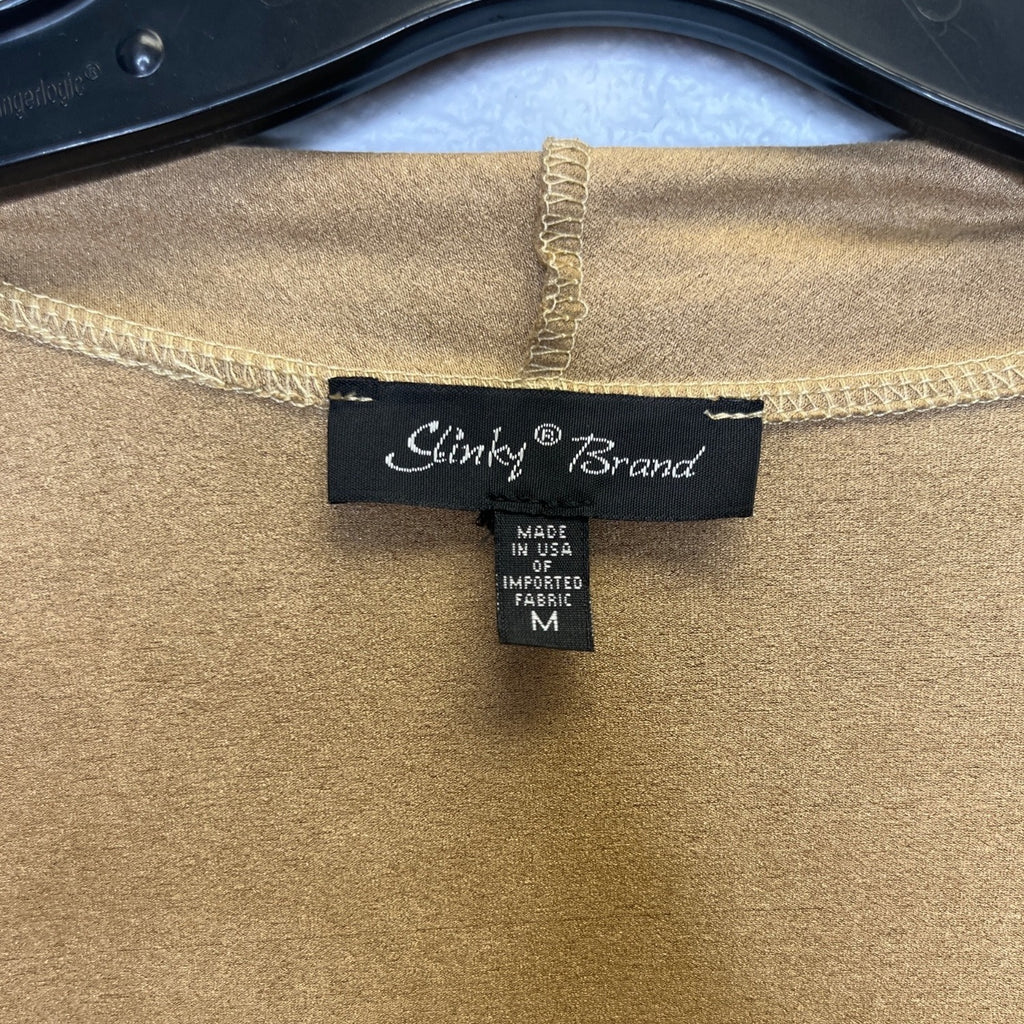 #1179 Slinky Brand Medium Two Piece Set Faux Suede Cardigan and Skirt, Beige