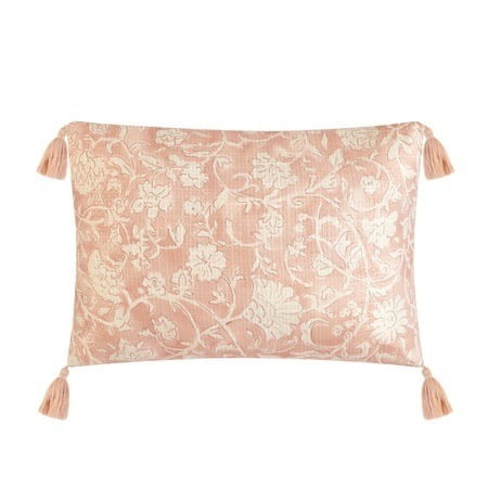 Mainstays Oblong Pink Floral Decorative Pillow 14 X 20