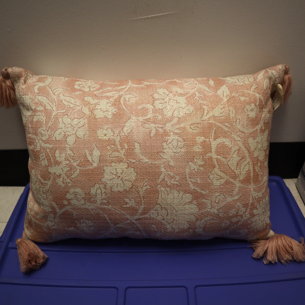 Mainstays Oblong Pink Floral Decorative Pillow 14 X 20