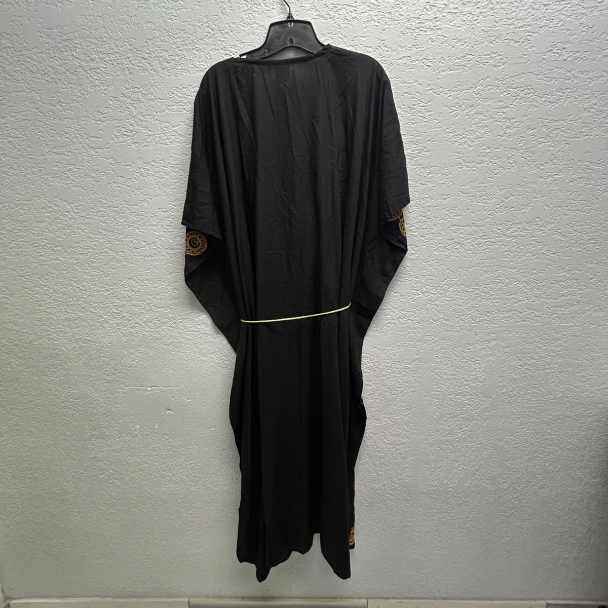 Black & Gold Embroidered Kaftan Dress By La Leela - One Size Fits Most