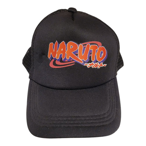 Naruto Anime Black Mesh Trucker Cap With Embroidered Logo Adjustable Snapback