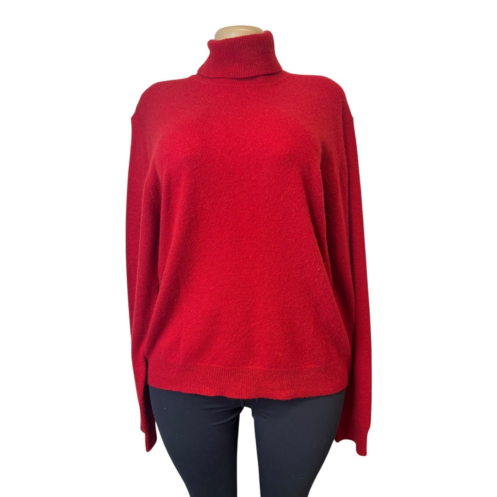 TG-29 Michael Kors Womens Red Turtleneck Sweater Size Medium