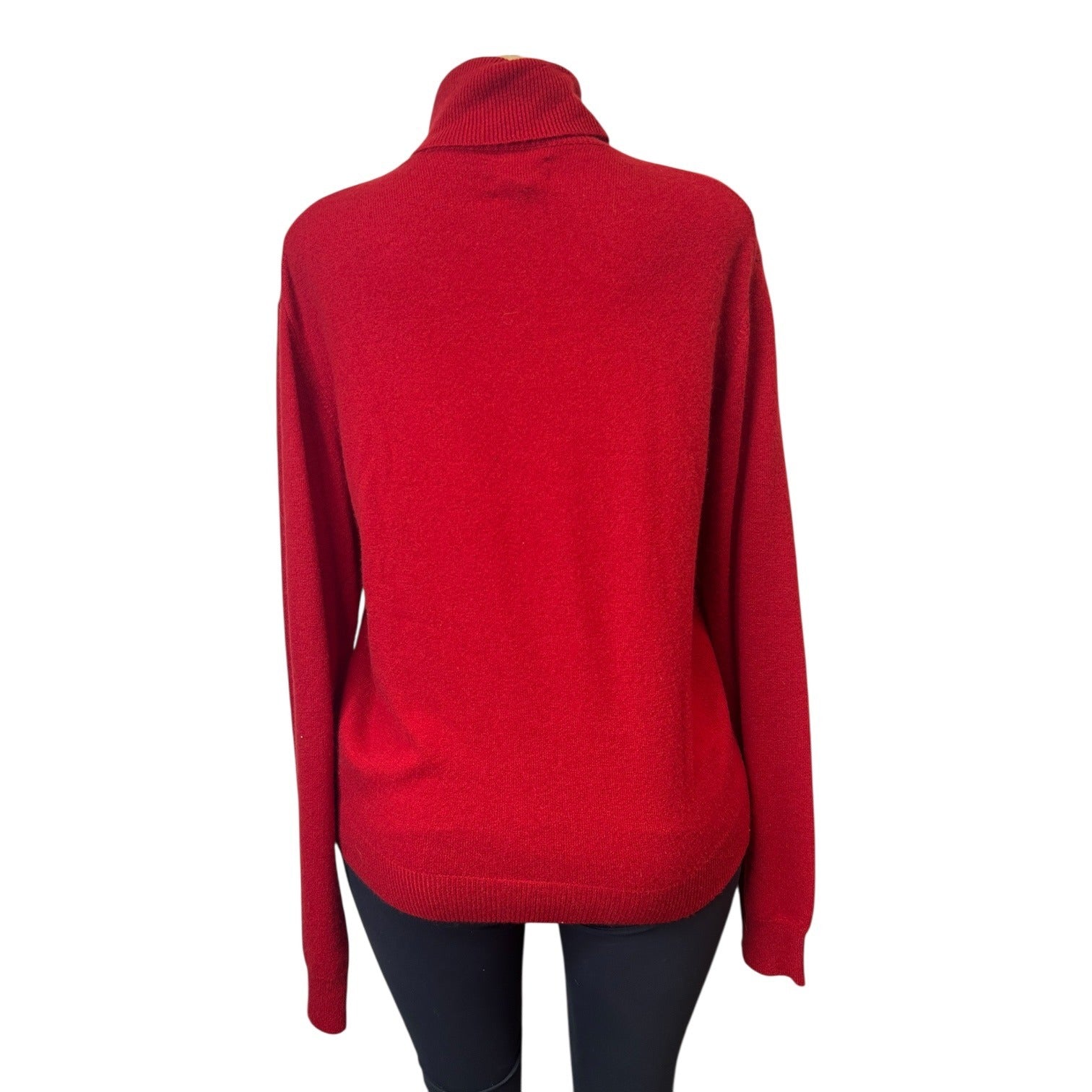 TG-29 Michael Kors Womens Red Turtleneck Sweater Size Medium