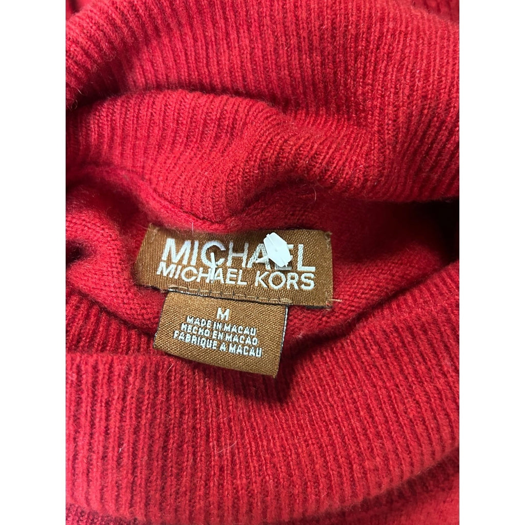 TG-29 Michael Kors Womens Red Turtleneck Sweater Size Medium