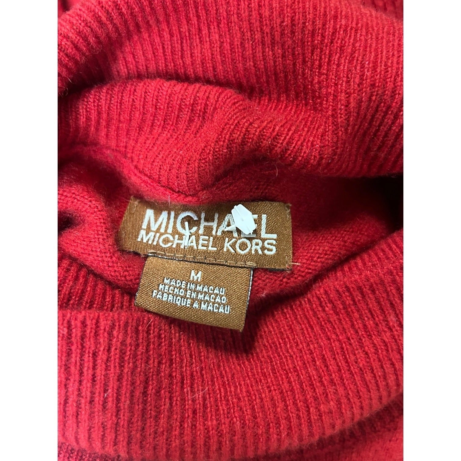 TG-29 Michael Kors Womens Red Turtleneck Sweater Size Medium