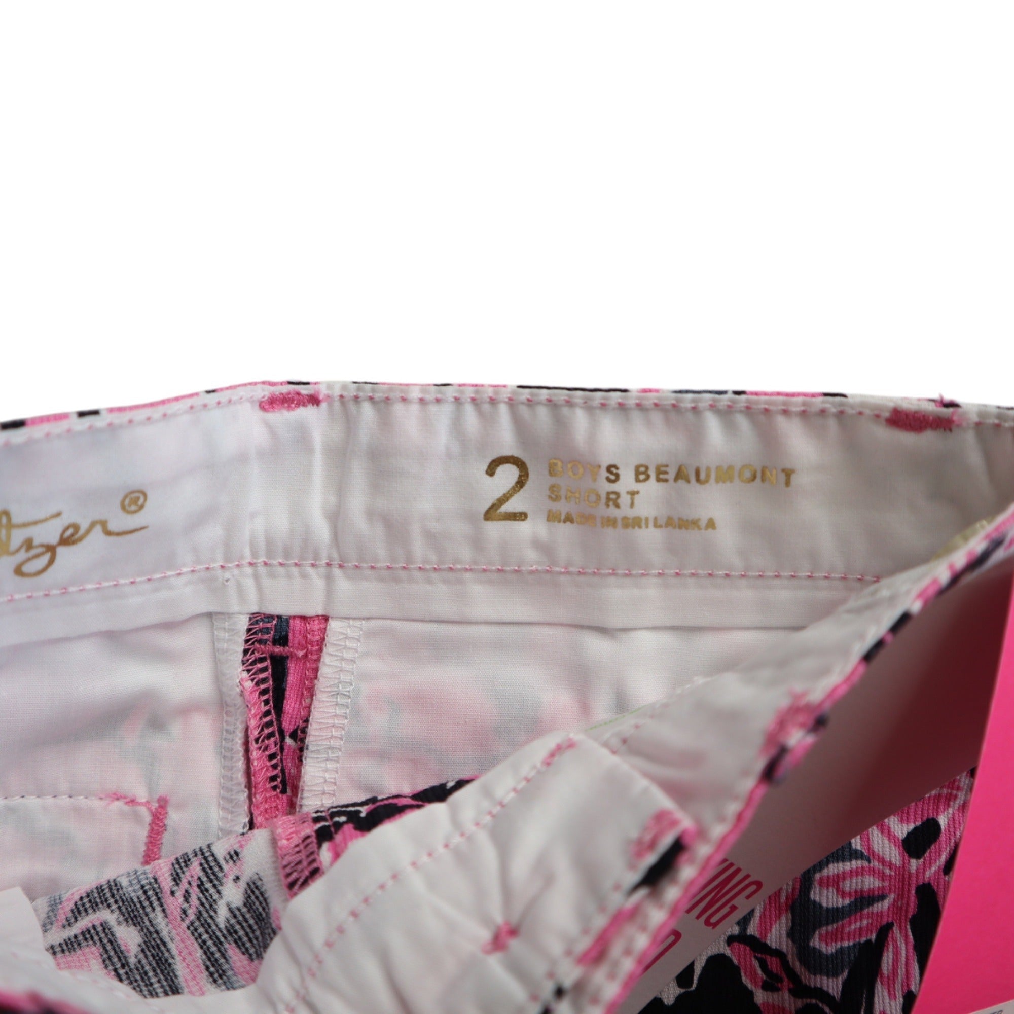 Lilly Pulitzer "Hangin with my Boo" Hibiscus Pink Boys Beaumonth Shorts Size 2 NWT