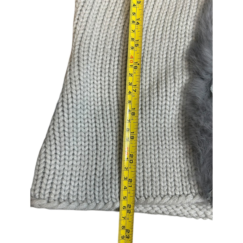 TG-2 Marc Jacobs Women's Size 6 Faux Fur Trim Cardigan in Smoke Gray