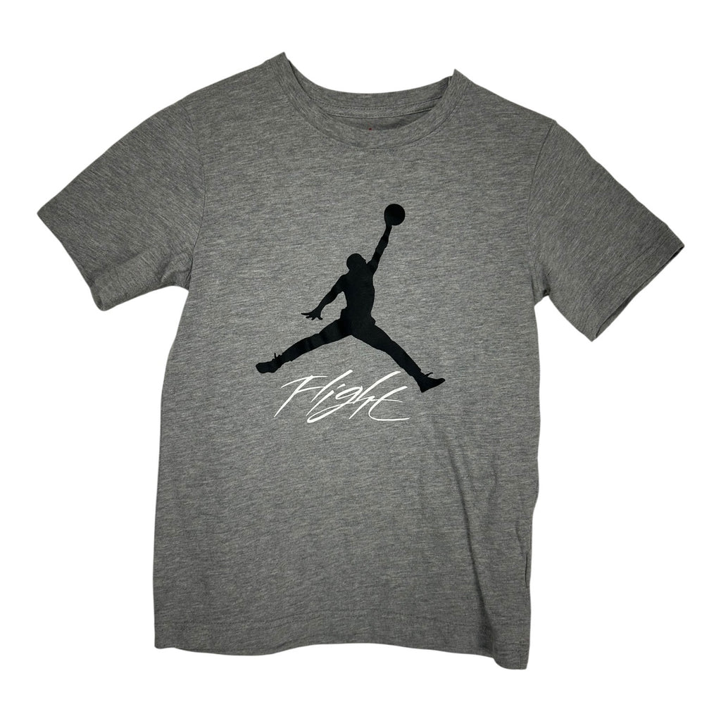 Jordan Kids Grey Flight Logo Short Sleeve Crewneck T-Shirt Medium 10-12 Years