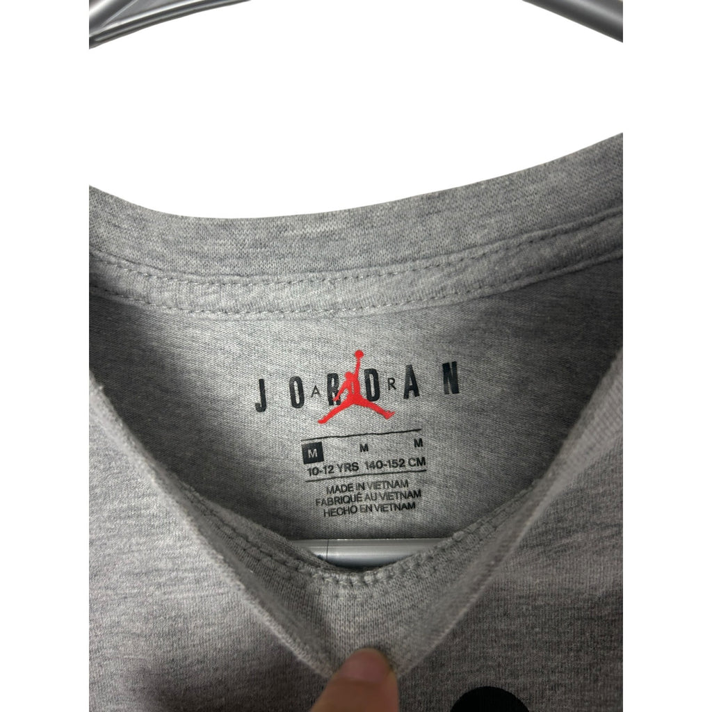 Jordan Kids Grey Flight Logo Short Sleeve Crewneck T-Shirt Medium 10-12 Years