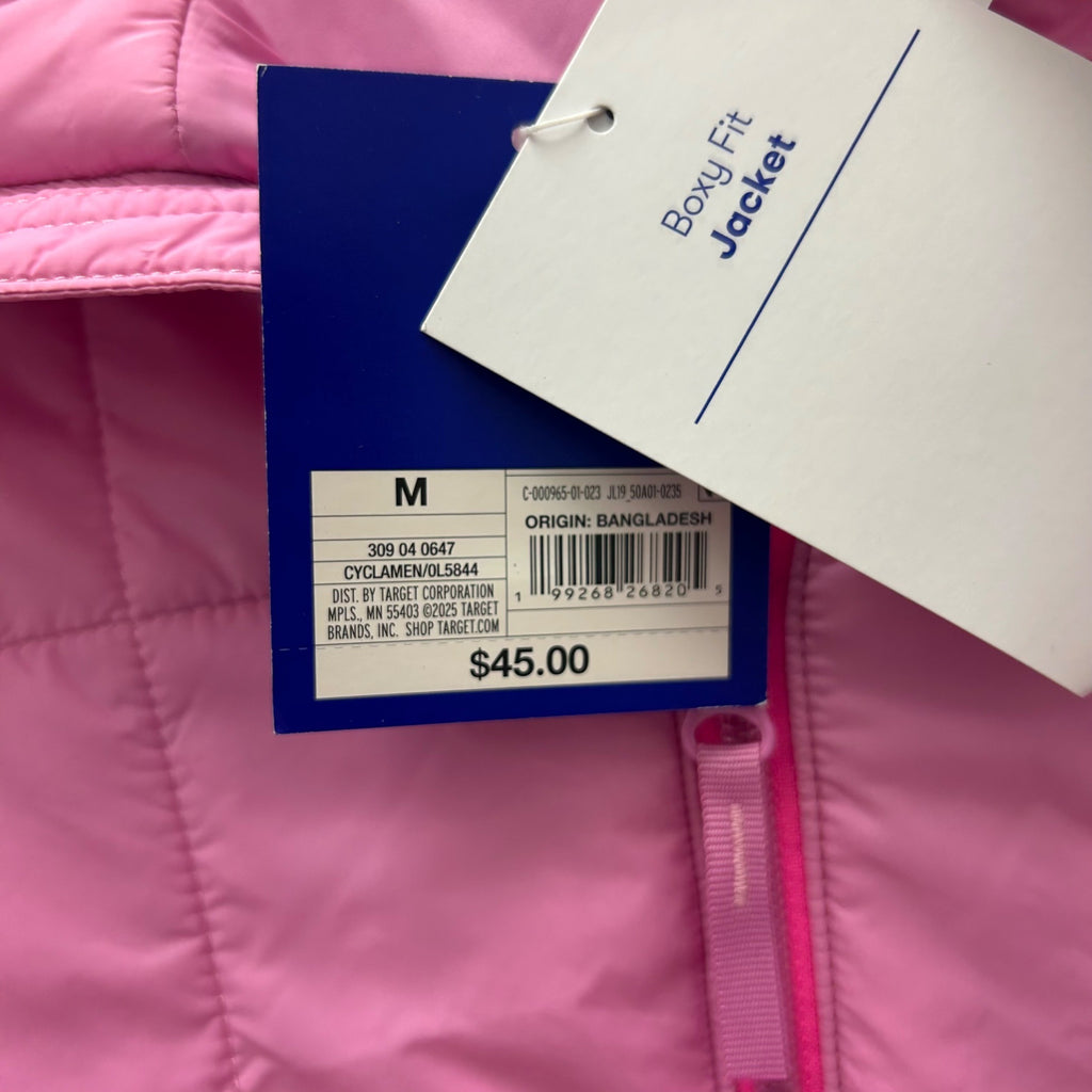 K-177 JoyLab Women's Medium Oversized Quilted Puffer Jacket - Pink