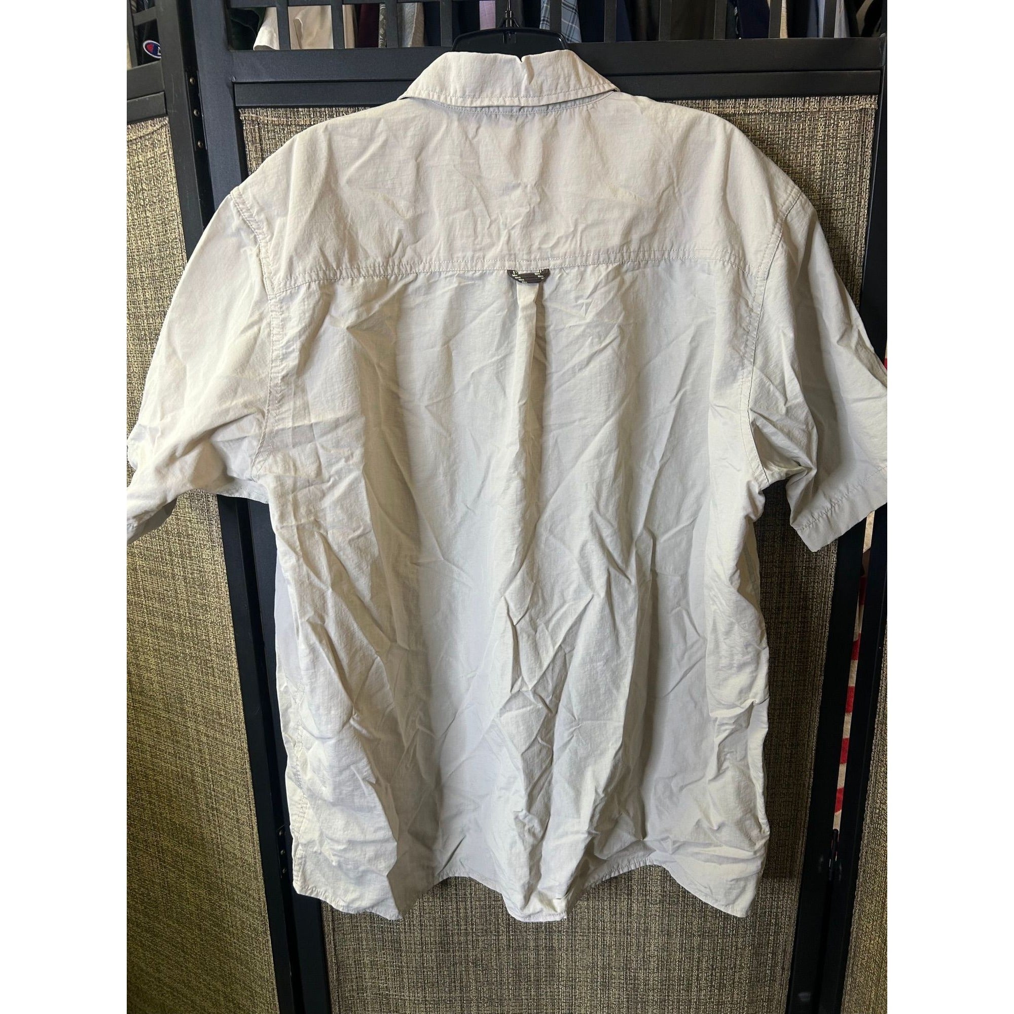 #1035 Wrangler Men's XL Beige Short Sleeve Button-Up Shirt  Lightweight