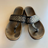 Soda Womens Rhinestone Embellished Black Sandals