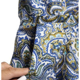 J. Crew Blue Paisley Pattern Sheath Dress Round Neck Cap Sleeves Women's Size 2