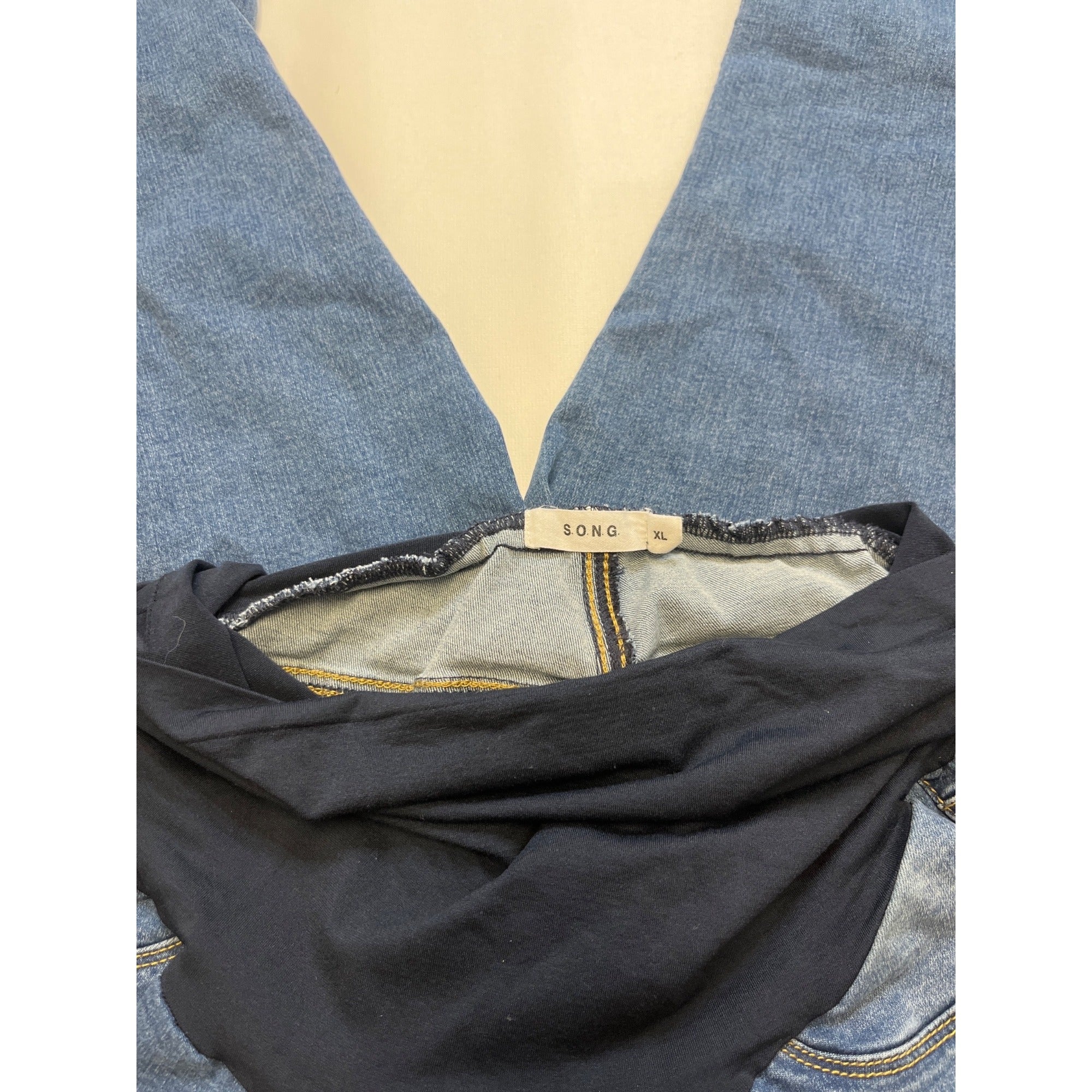 #1051 S.O.N.G. XL Blue Wash Maternity Bootcut Jeans