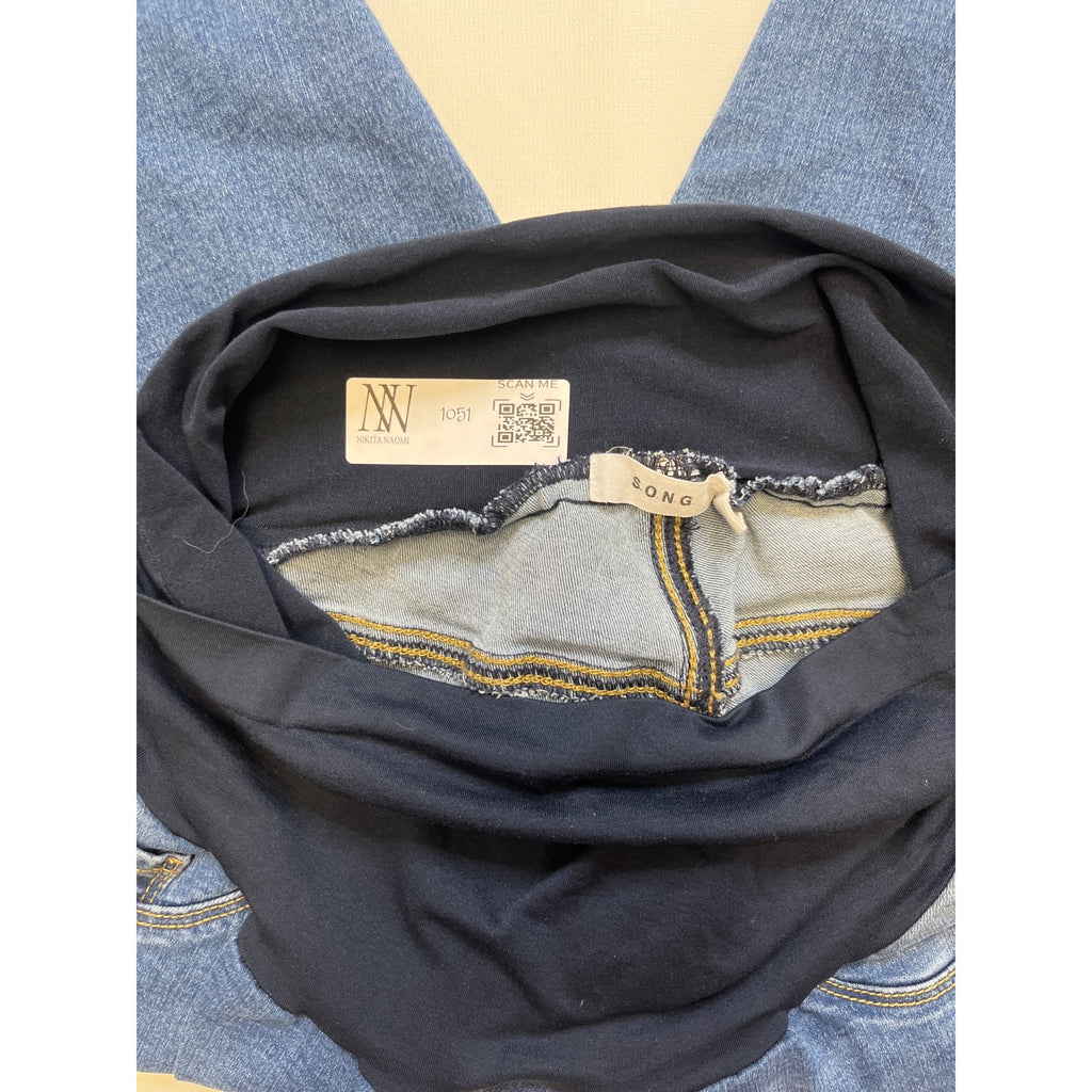 #1051 S.O.N.G. XL Blue Wash Maternity Bootcut Jeans