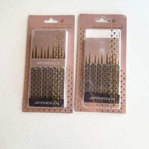 Japonesque Set of 2 Mini Matchbook Nail Files Medium Grit, 12 Count