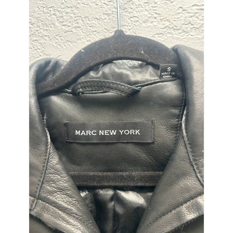Marc New York Black Leather Jacket, Small