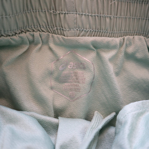 Asics Women's XS Light Green Running Shorts With Built-In Briefs