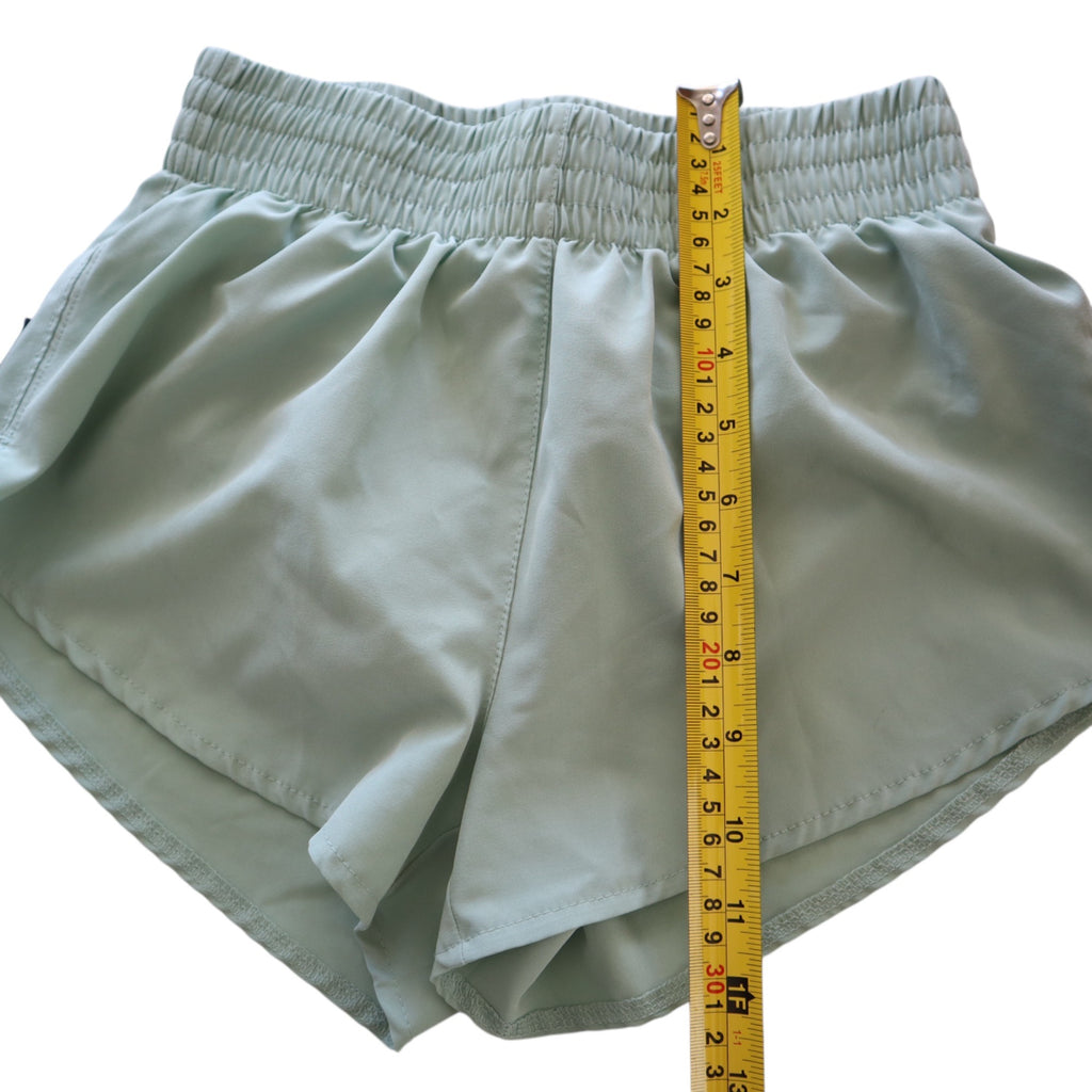 Asics Women's XS Light Green Running Shorts With Built-In Briefs