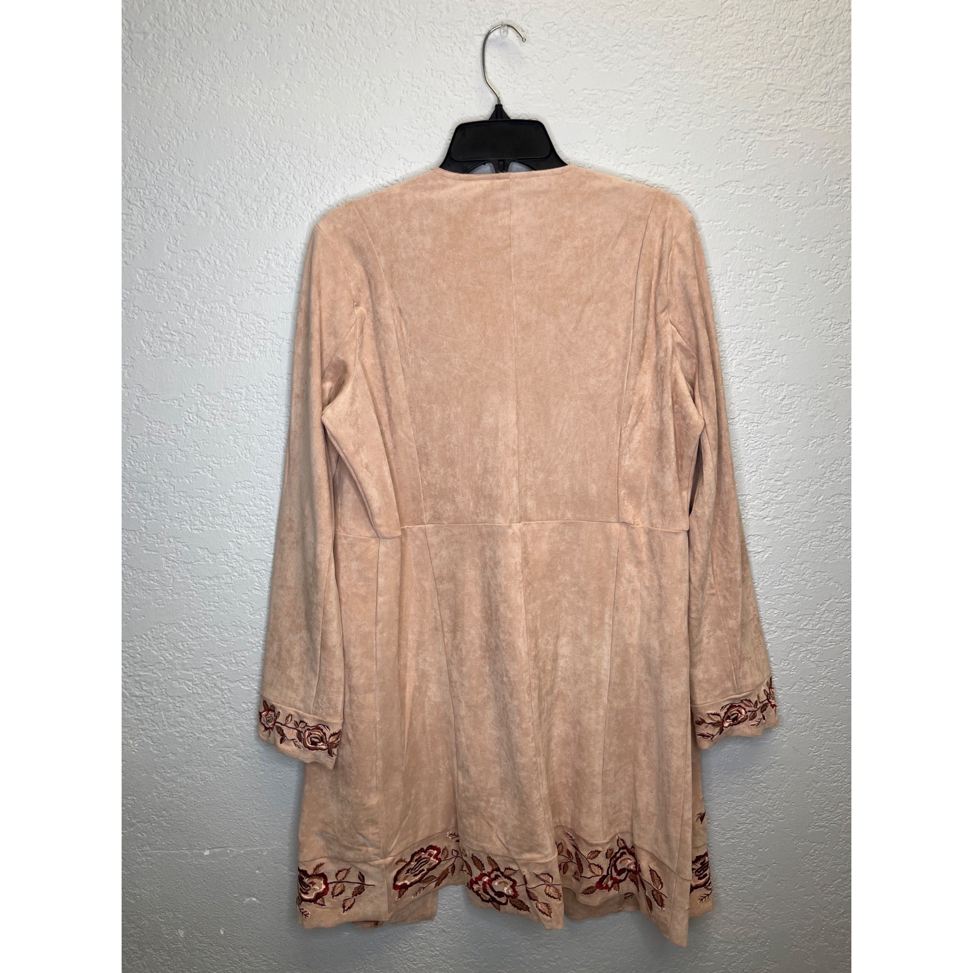 #1169 Curations Women's Size Medium Blush Pink Faux Suede Duster Jacket