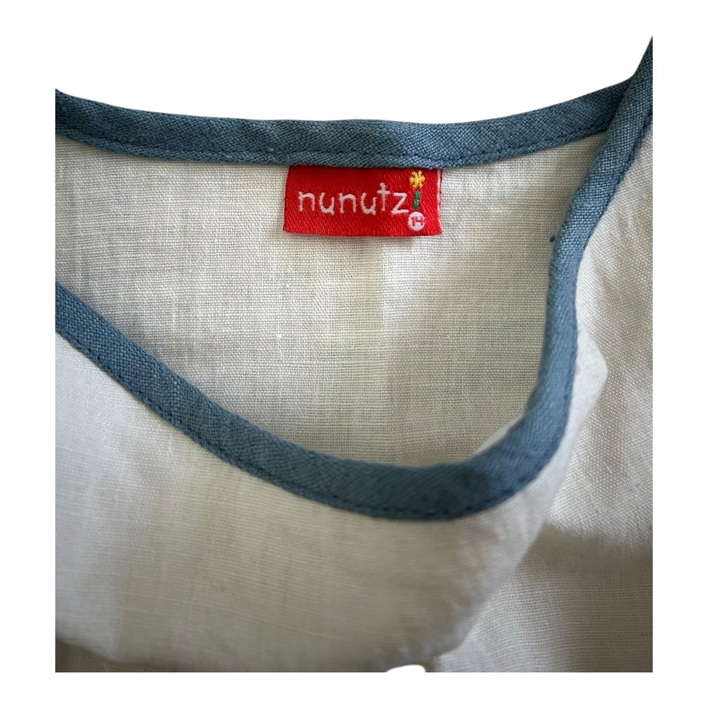 Nunutz Girls Size 14  Linen A-Line Dress With Embroidered Detail