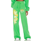 Boys Lie "TOXIC" Green Graphic Print Sweatpants Women's Size Medium