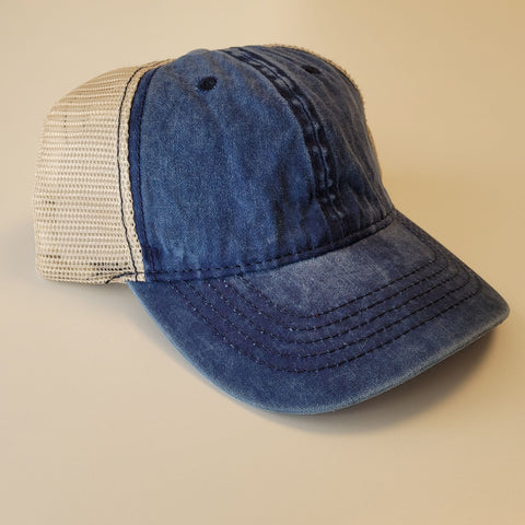 Time and Tru Blue Cove Mesh Twill Cap One Size, New with Tags