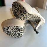 Knee-High Platform Stiletto Boots With Leopard Print Sole Women's Size 7