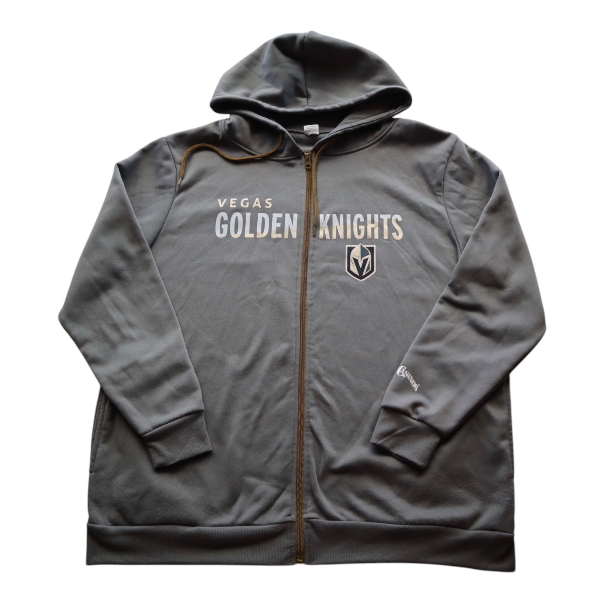 Vegas Golden Knights Full-Zip Hoodie Gray XL With Station Casinos Sleeve Logo