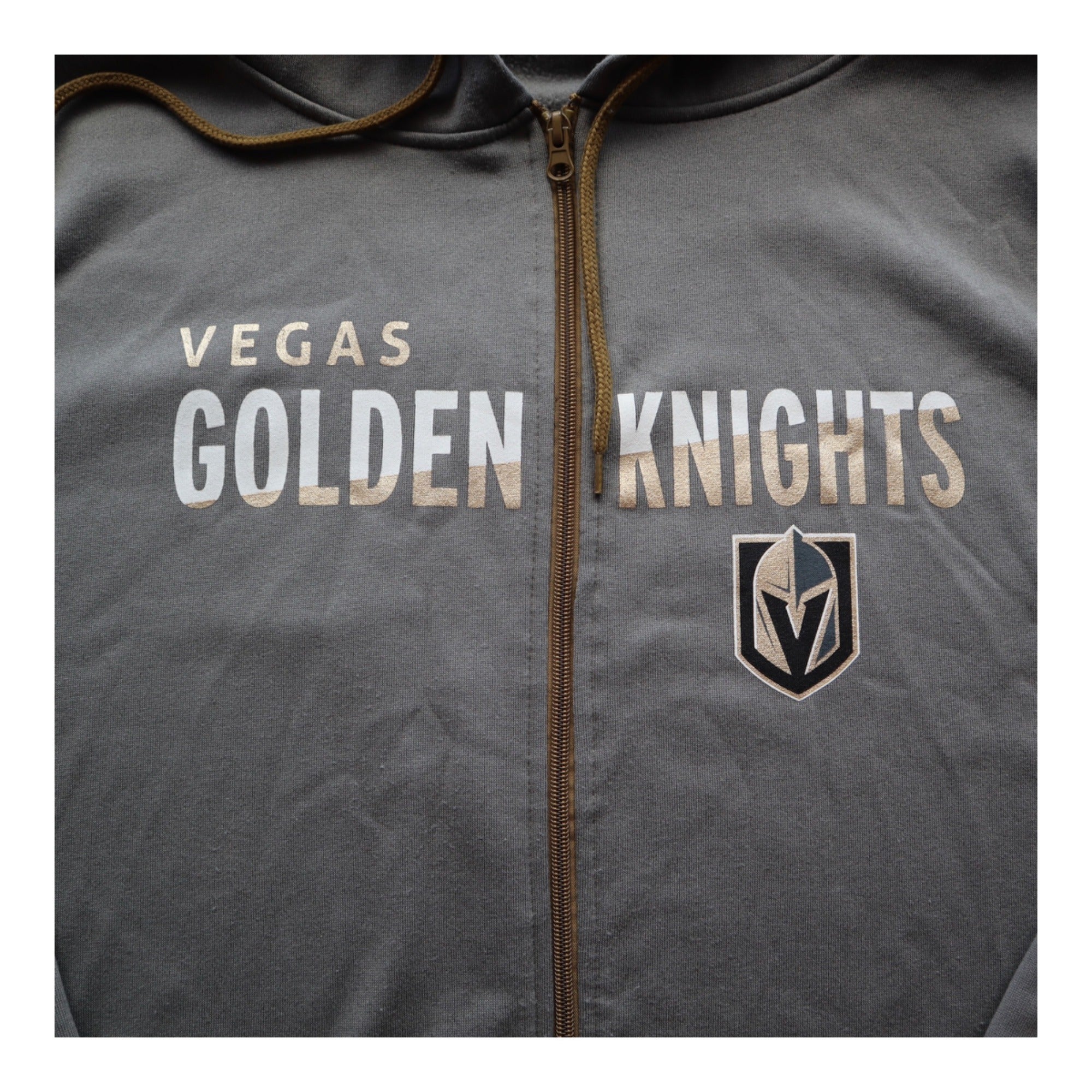 Vegas Golden Knights Full-Zip Hoodie Gray XL With Station Casinos Sleeve Logo