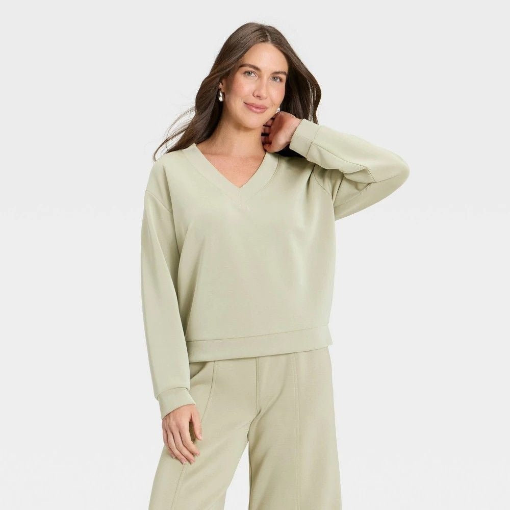 K-257 A New Day Women's Small Sandwash Sweatshirt - Light Green
