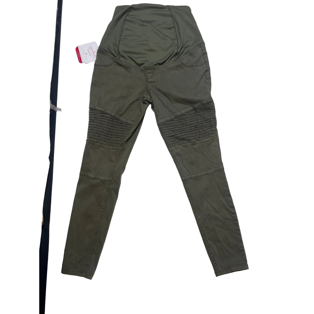 #1050 Isabel Maternity Size 2 Olive Green Moto Skinny Maternity Pants