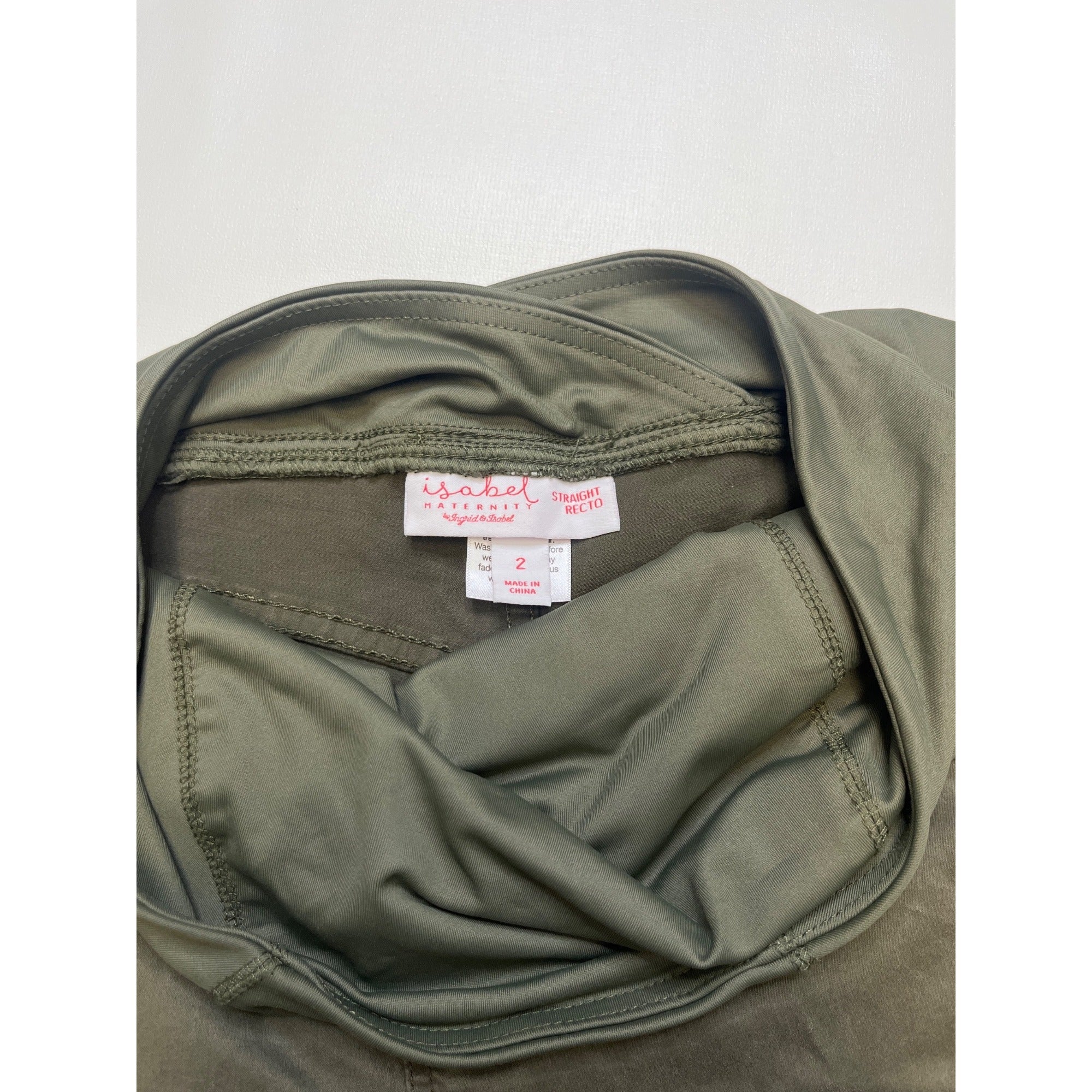 #1050 Isabel Maternity Size 2 Olive Green Moto Skinny Maternity Pants