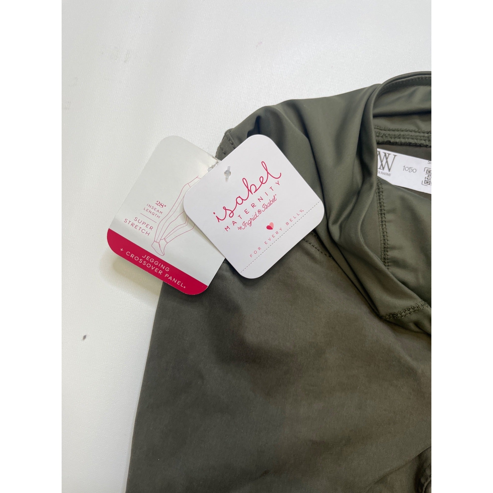 #1050 Isabel Maternity Size 2 Olive Green Moto Skinny Maternity Pants
