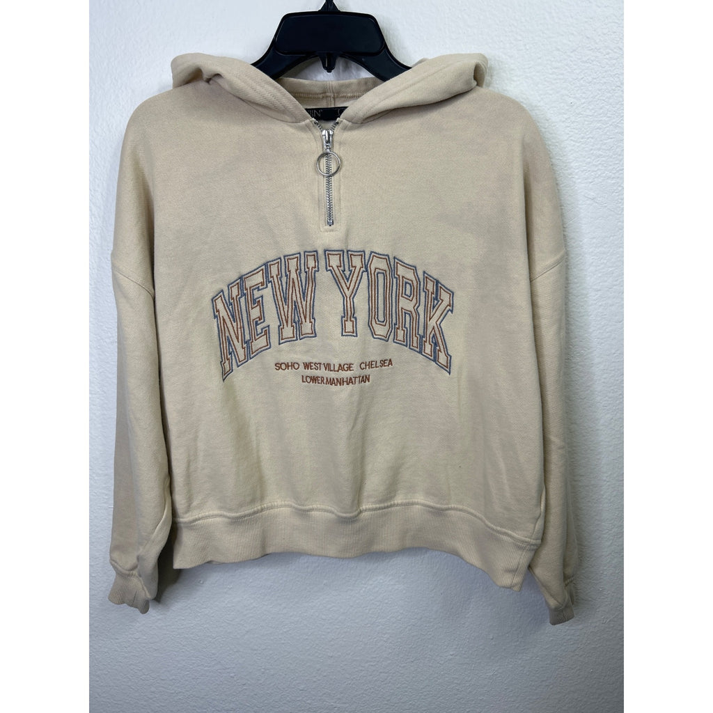 #1061 Vinyl Icons Size XS "NEW YORK" Quarter Zip Hoodie