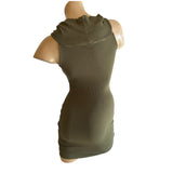 Iris Green Bodycon Mini Dress Sleeveless Round Neckline Women's Size Small