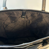 Michael Kors Jet Set Large Black Patent Leather Tote Bag With Logo Embossing