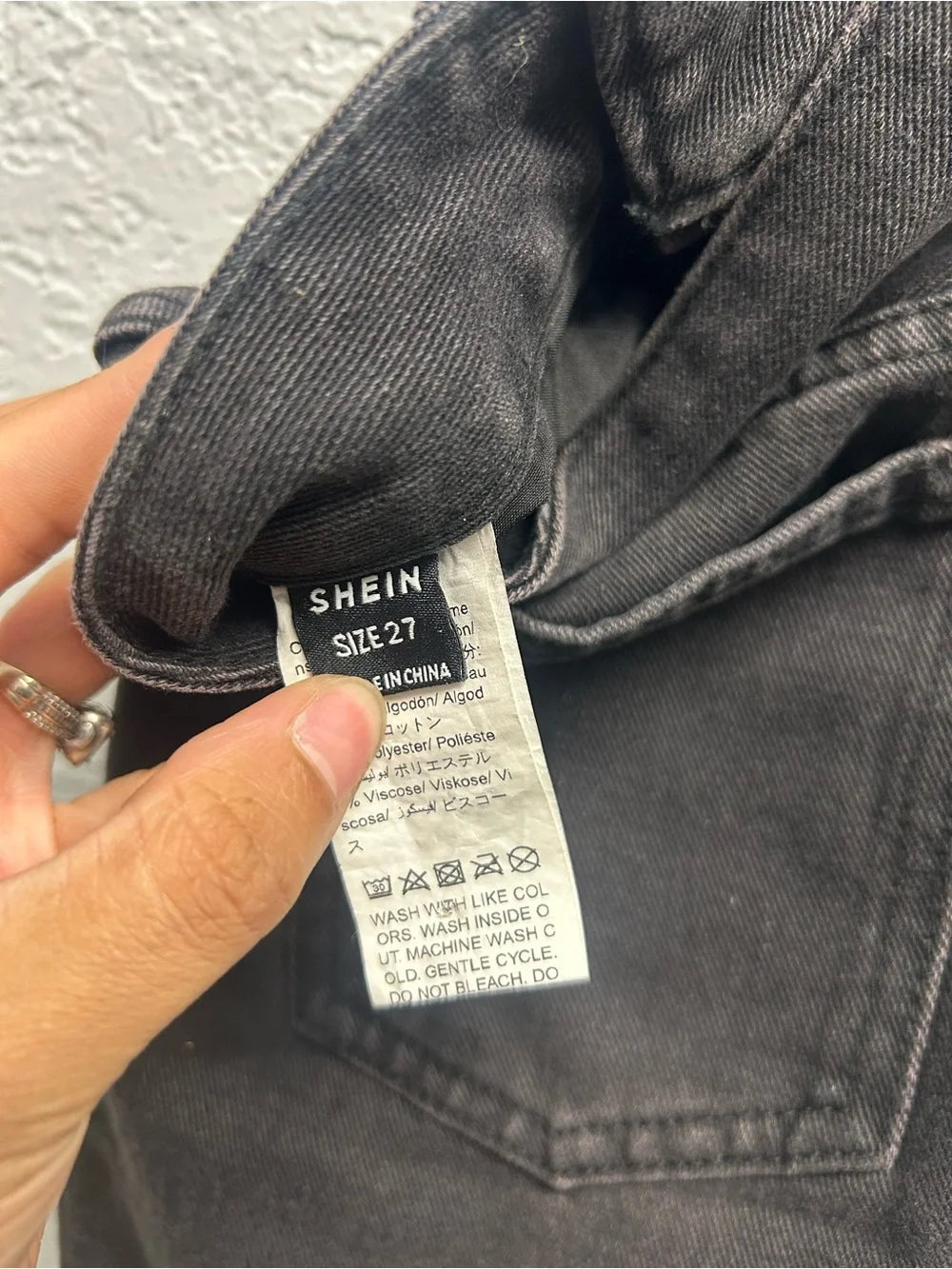 SHEIN Size 27 Washed Black High-Waisted Jeans