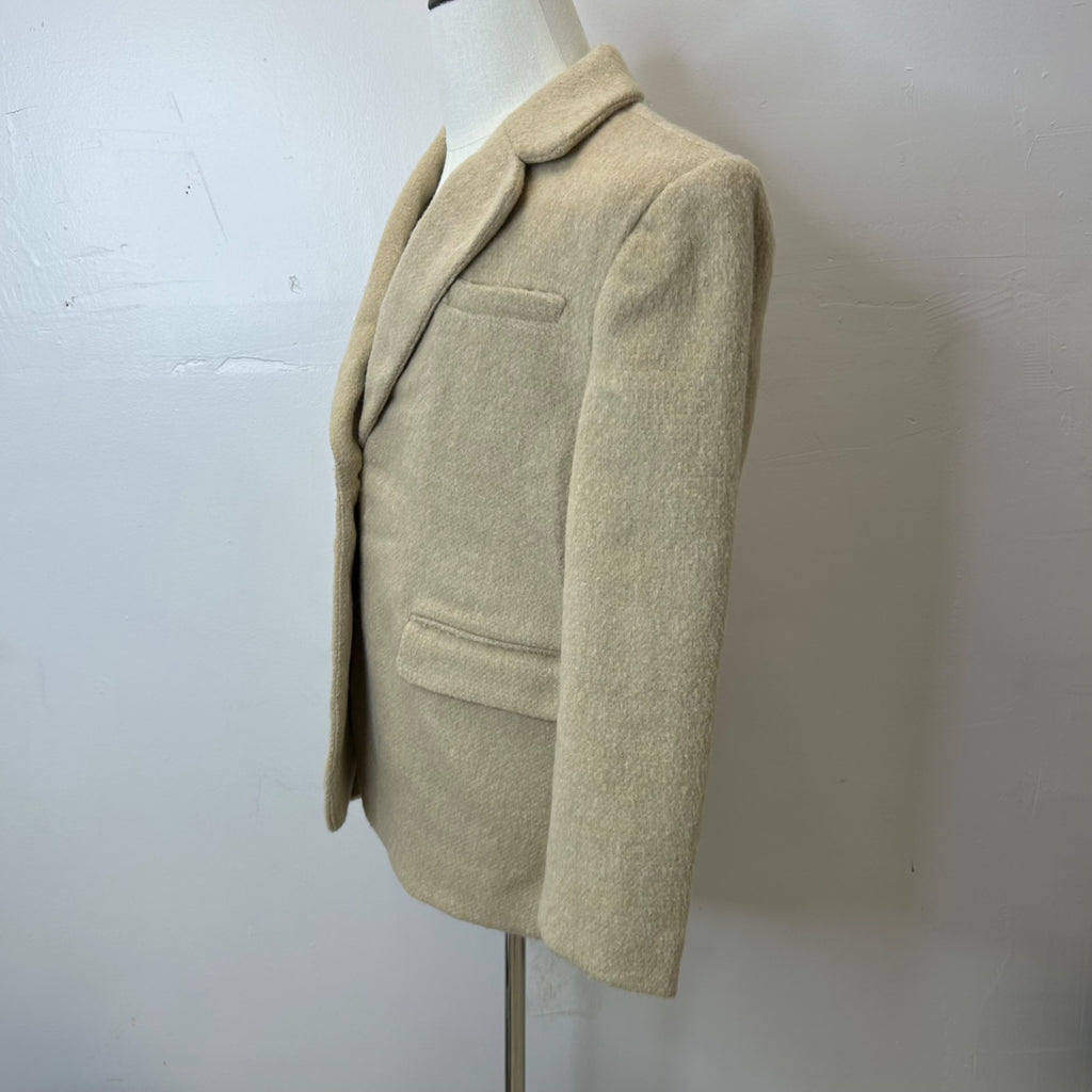 K-113 Future Collective Women's Relaxed Fuzzy Cream Blazer Size Small