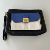 Nicole Miller Wristlet Clutch With Colorblock Design & Pink Interior