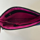 Nicole Miller Wristlet Clutch With Colorblock Design & Pink Interior