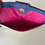 Nicole Miller Wristlet Clutch With Colorblock Design & Pink Interior