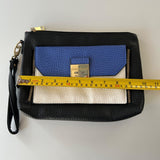 Nicole Miller Wristlet Clutch With Colorblock Design & Pink Interior