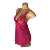 Dream Girl Women's Size Large Pink Baby Doll Lingerie Sleepwear