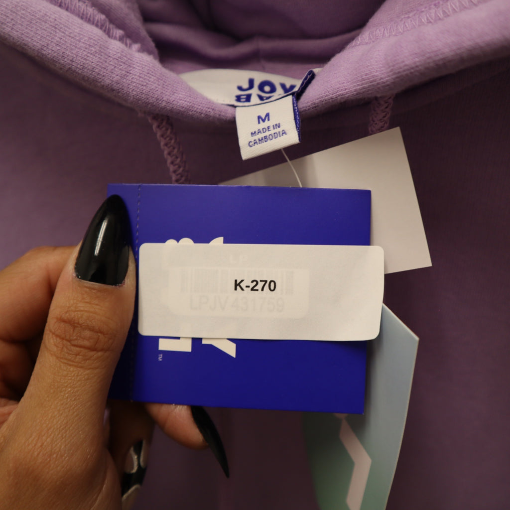 K-270  Joy Lab Women's Medium Lavender Hoodie With Lace Detail On Sleeves