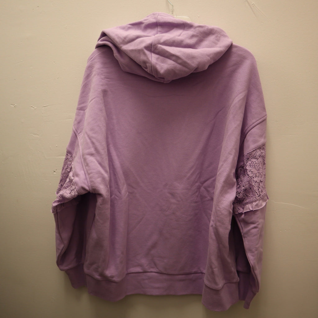 K-270  Joy Lab Women's Medium Lavender Hoodie With Lace Detail On Sleeves