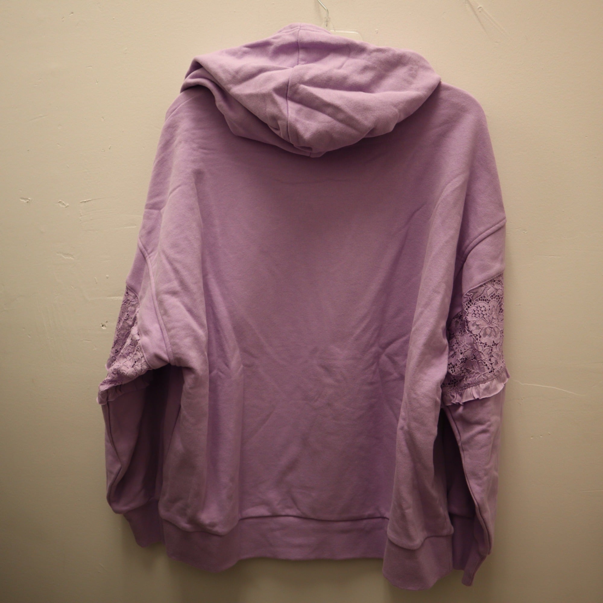 K-270  Joy Lab Women's Medium Lavender Hoodie With Lace Detail On Sleeves