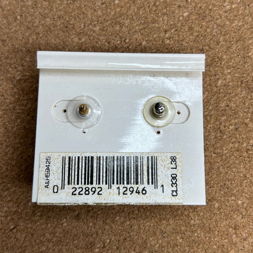 J-421 Melini Gold & Black Crystal Accent Pierced Earrings