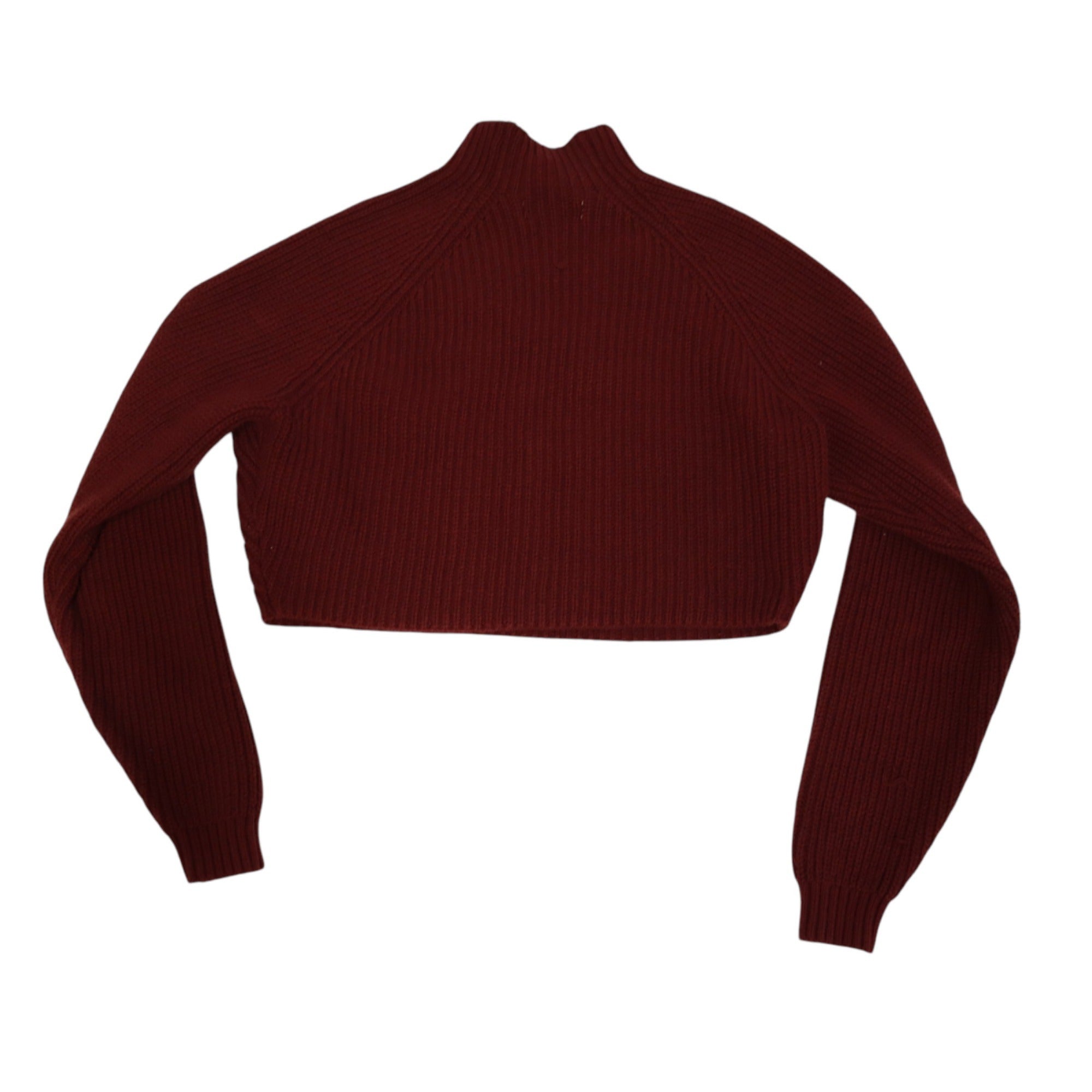 Hollister Womens Ribbed Knit Cropped Sweater Top Mock Neck Maroon Size XS