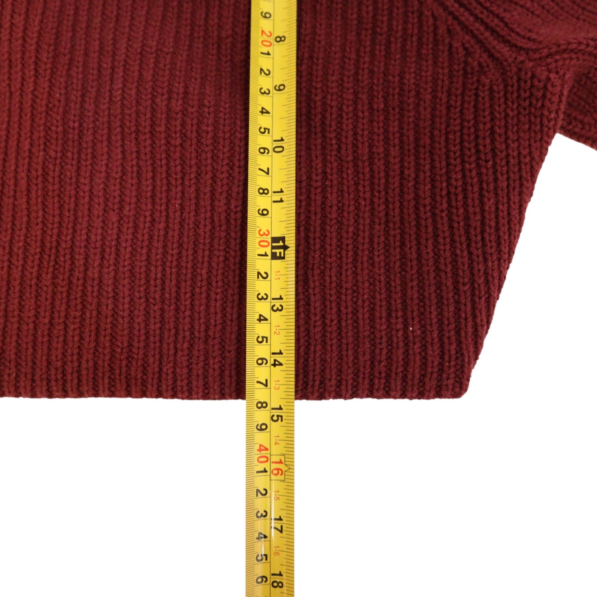 Hollister Womens Ribbed Knit Cropped Sweater Top Mock Neck Maroon Size XS